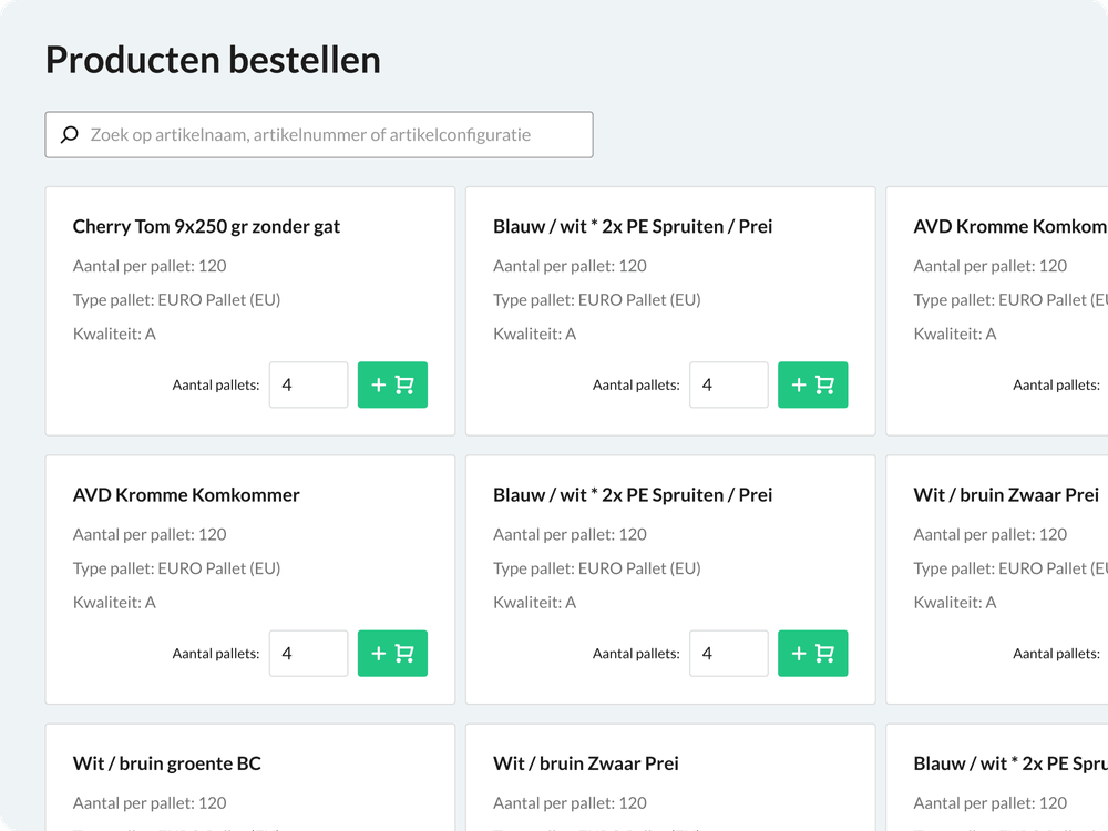 Persoonlijk productassortiment