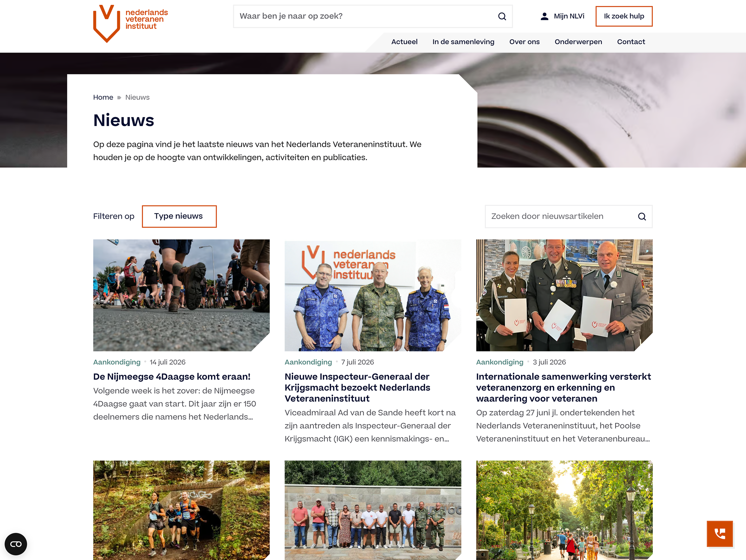 Nieuwe website van het Nederlands Veteraneninstituut