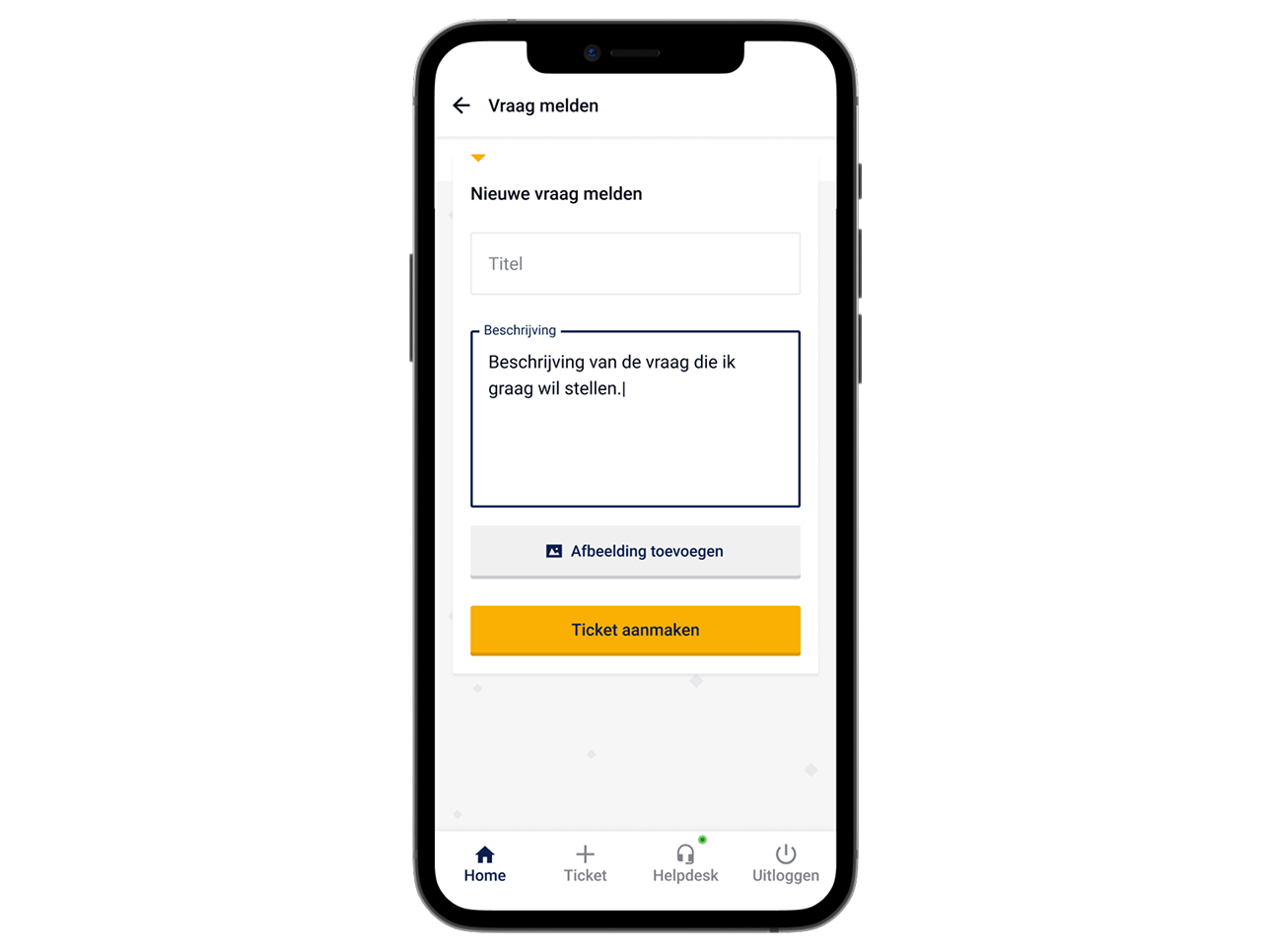 Ticket versturen naar interne support