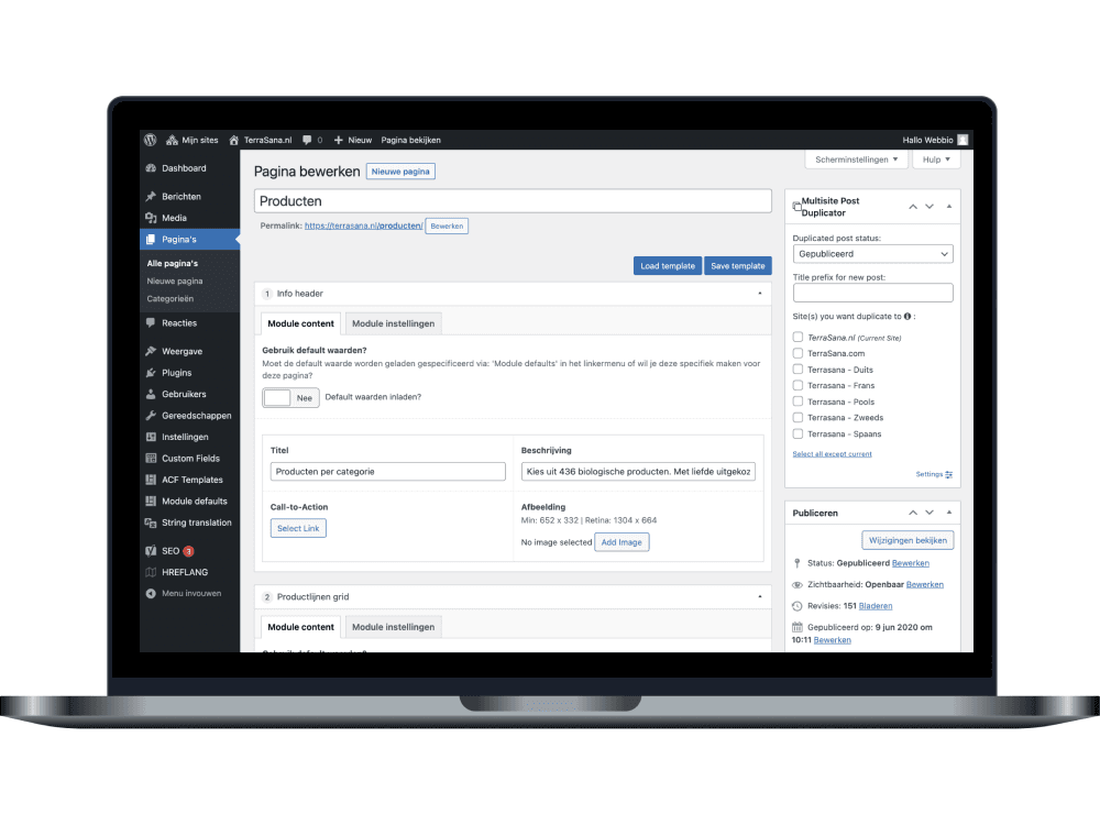 Dynamische productpagina's