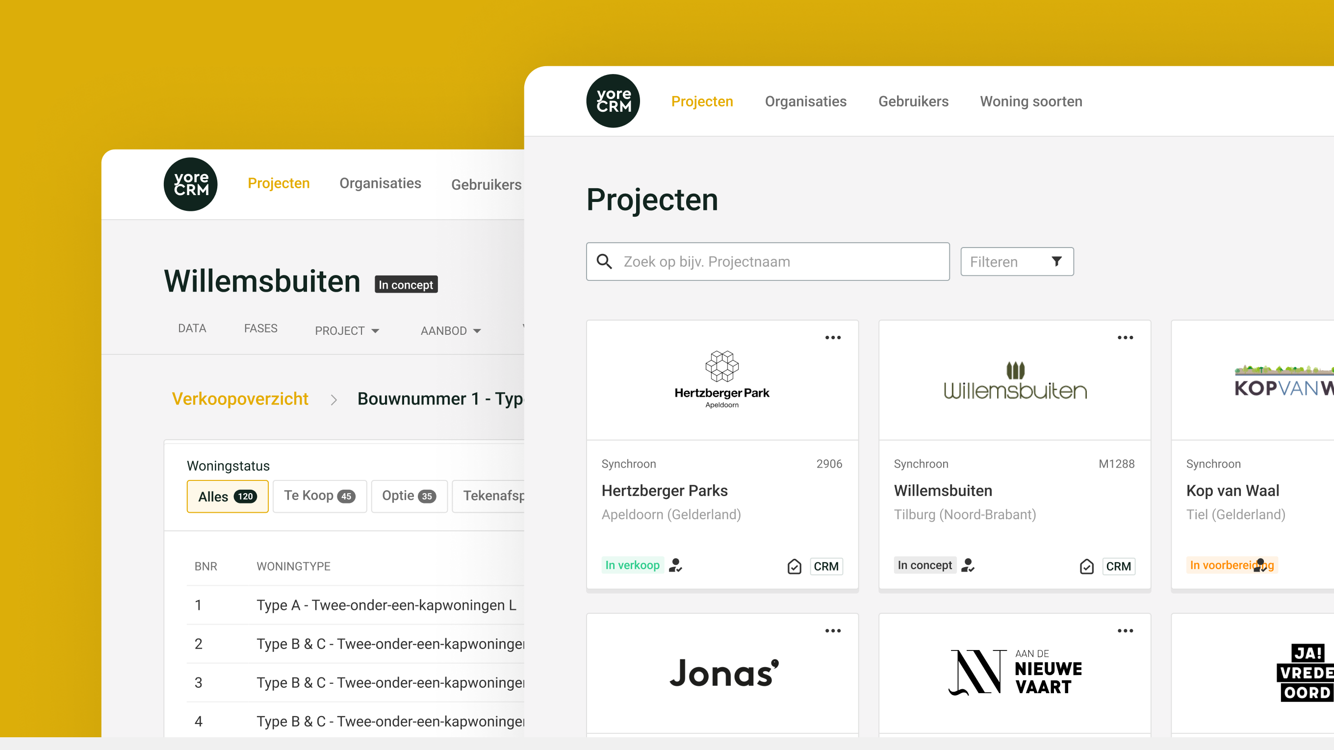 Yorem app op desktop en mobiel