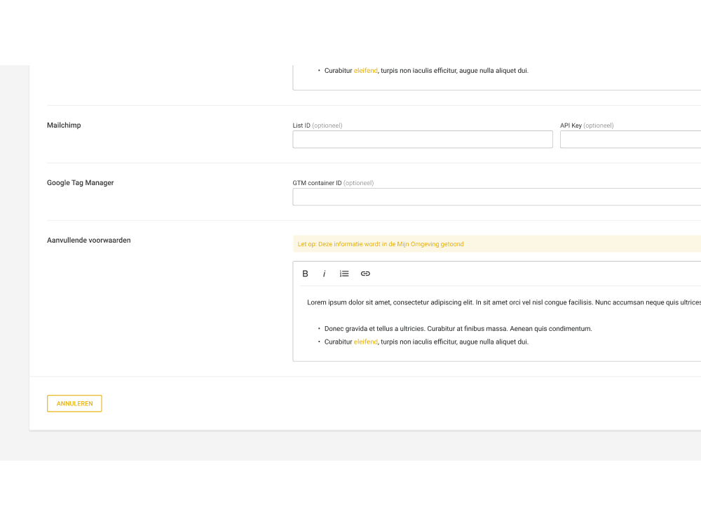 Mailchimp koppeling